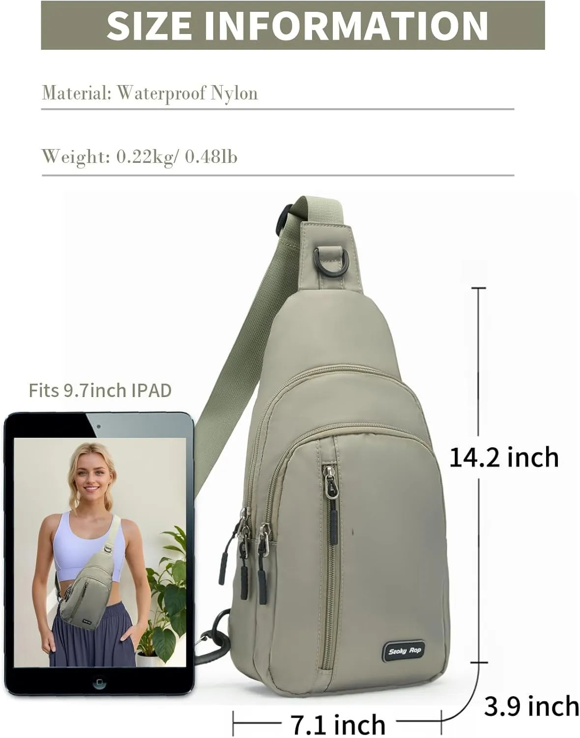 Seoky Rop Small Sling Bag Crossbody for Men Women One Strap Shoulder Cross Body Bag Sling Backpack for Travel