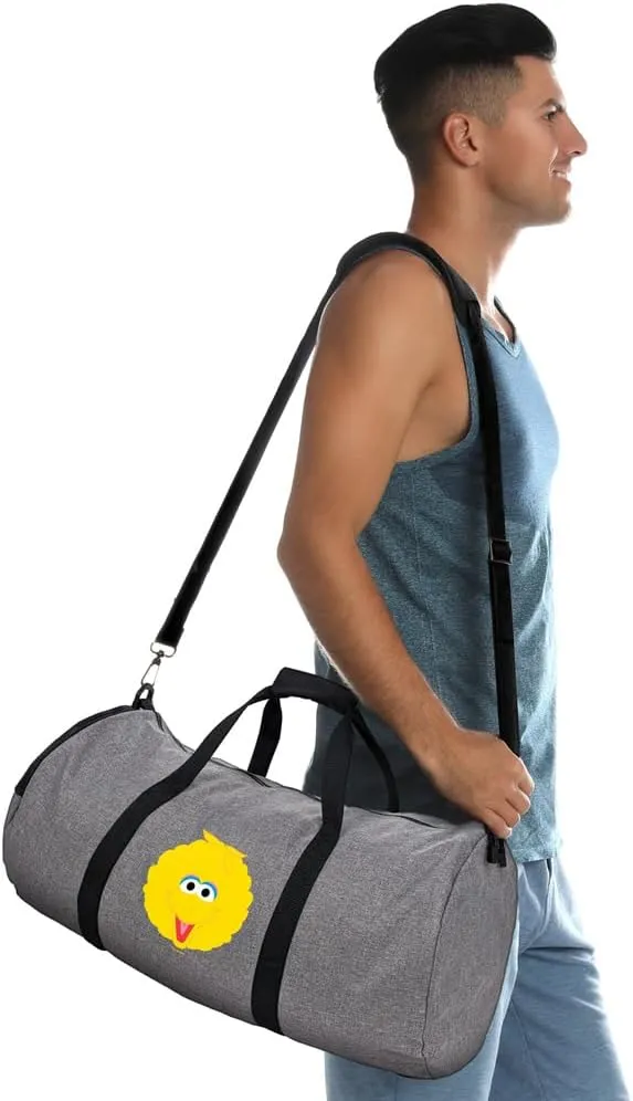 Sesame Street Big Bird Head Lightweight Duffel Bag for Sports and Gym Packable for Travel