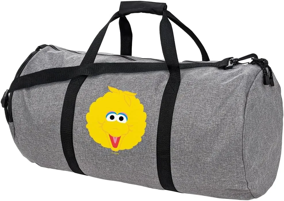 Sesame Street Big Bird Head Lightweight Duffel Bag for Sports and Gym Packable for Travel