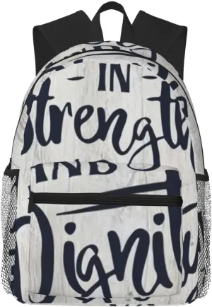 She Is Clothed In Strength And Dignity Proverbs 31 25 Lightweight Packable Backpack Travel Casual Hiking Daypack Foldable Backpack For Men Women