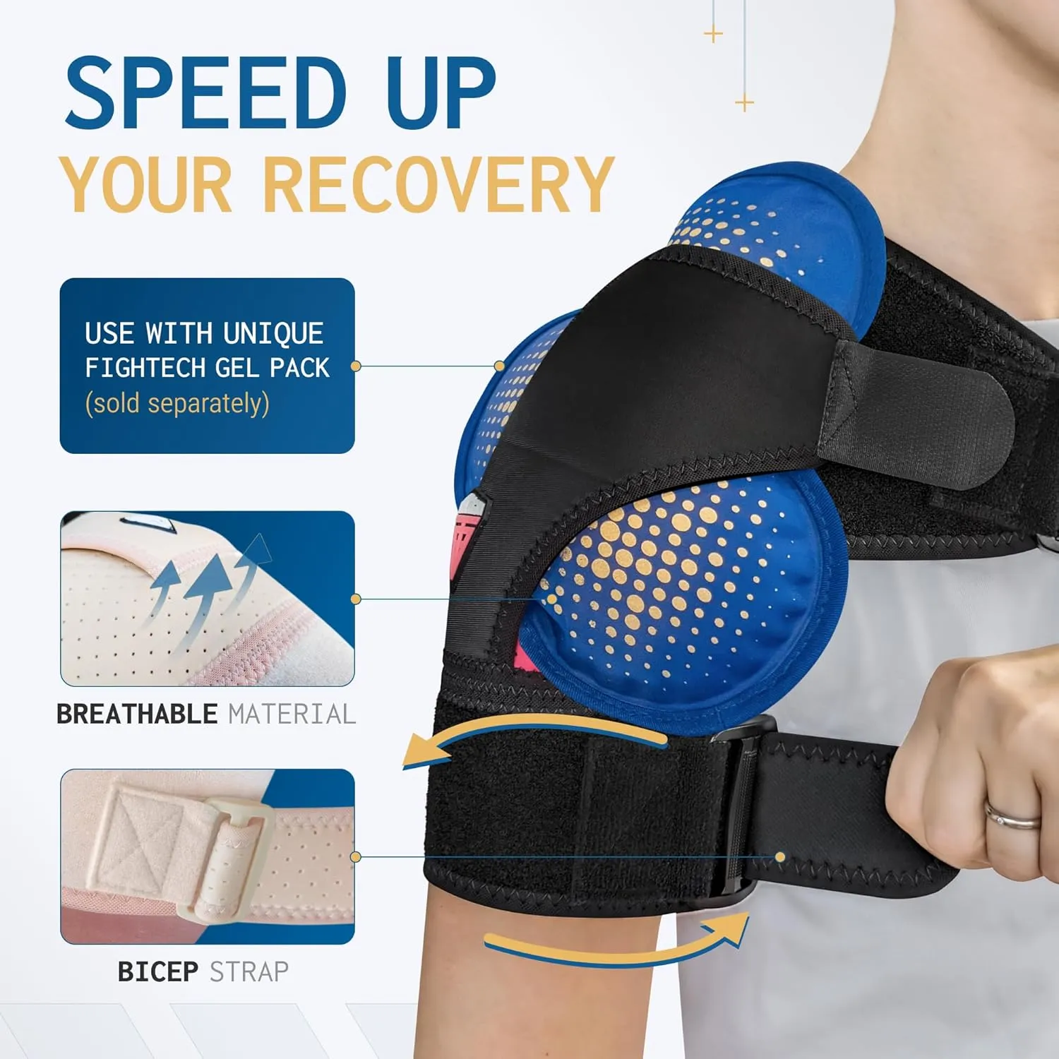 Shoulder Brace - Support & Injury Prevention Brace- Joint Pain Releaser- Shoulder Compression Wrap Strap - Adjustable Injury Accessories for Shoulders - Premium Quality Strap by FIGHTECH (Pink, S-M)