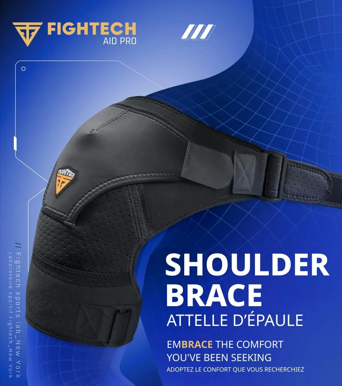 Shoulder Brace - Support & Injury Prevention Brace- Joint Pain Releaser- Shoulder Compression Wrap Strap - Adjustable Injury Accessories for Shoulders - Premium Quality Strap by FIGHTECH (Pink, S-M)