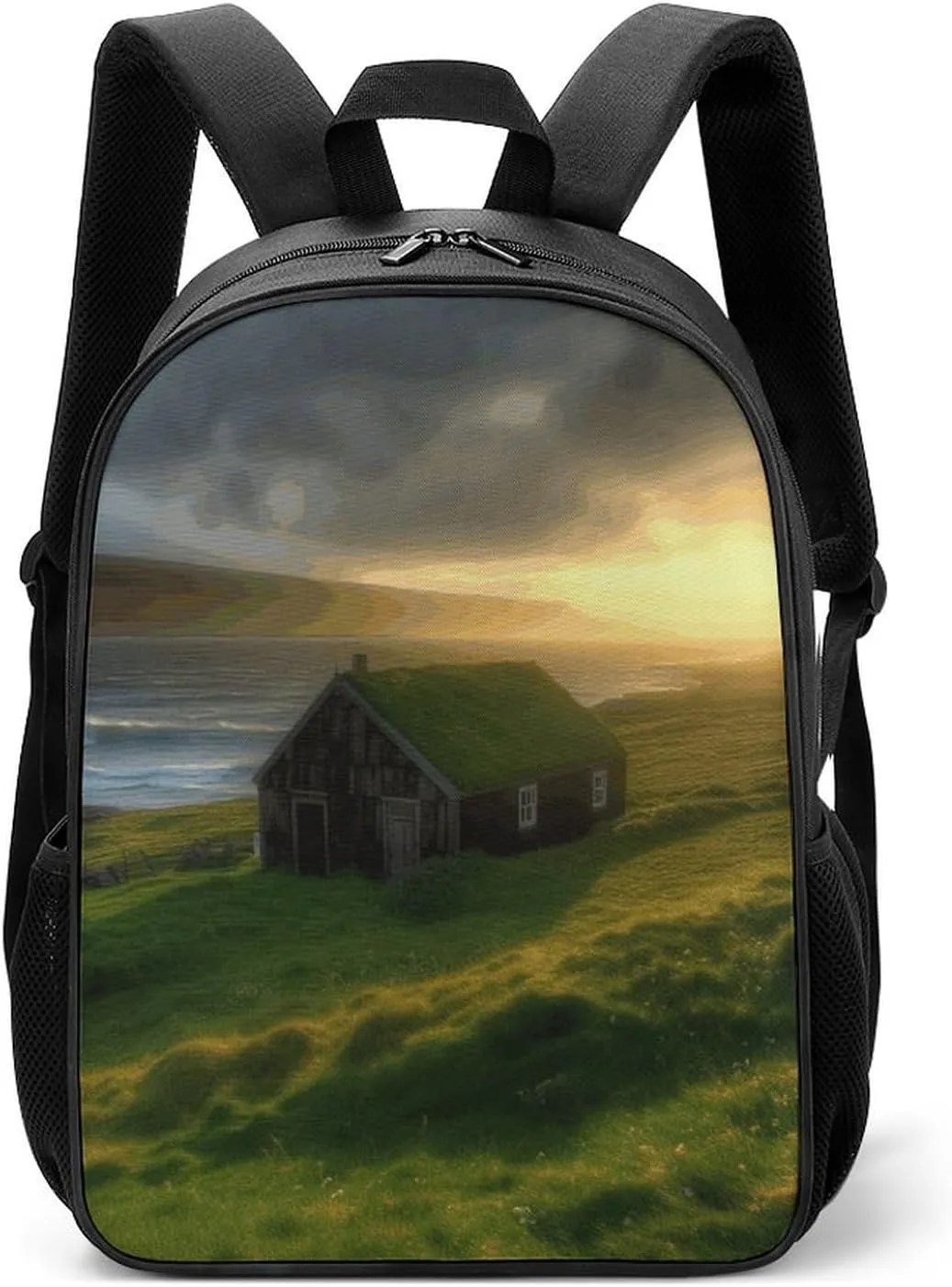 Shoulders Backpack, Hut Grass Sun Rays Print Fashionable Backpack Trendy Backpack Laptop Backpack Multi-purpose Backpack, Style