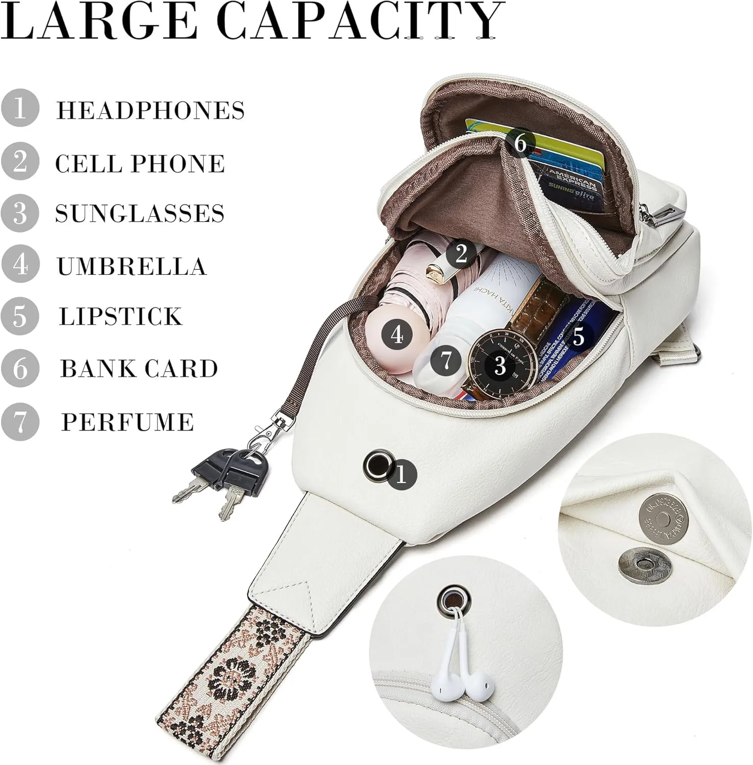 Shrrie Sling Bag - Crossbody Purse for Women, Adjustable Strap for Travel & Daily Use