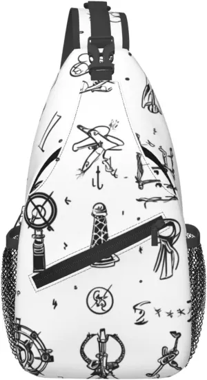 Sign Language Alphabet. Print Sling Bag Crossbody Travel Hiking Chest Backpack Shoulder Daypack For Women Men
