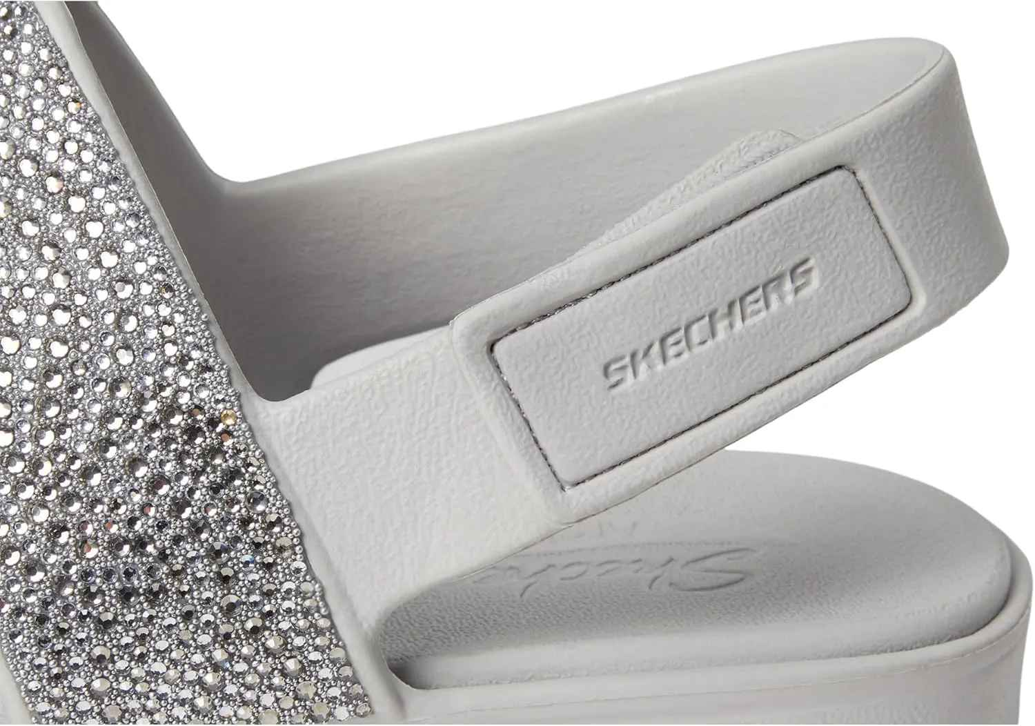 Skechers Women's Foamies Arch Fit Footsteps Double Band with Rhinestones Wedge Sandal