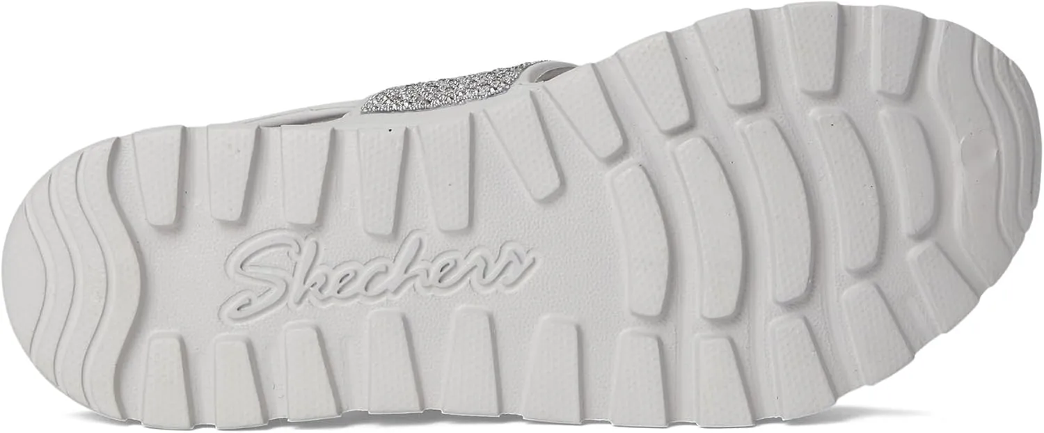 Skechers Women's Foamies Arch Fit Footsteps Double Band with Rhinestones Wedge Sandal