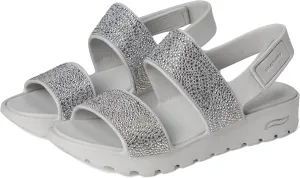 Skechers Women's Foamies Arch Fit Footsteps Double Band with Rhinestones Wedge Sandal