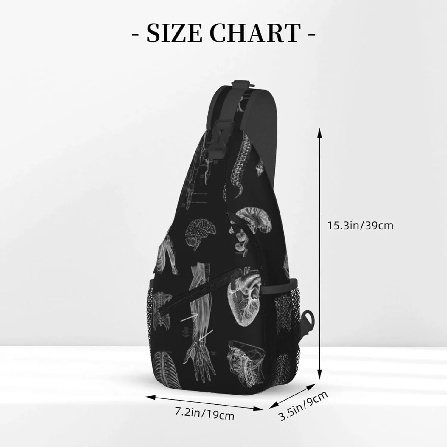 Skull Shoulder Bag Men Sling Backpack Daypack Casual Hiking Bag Cool Backpack Bag for Outdoor