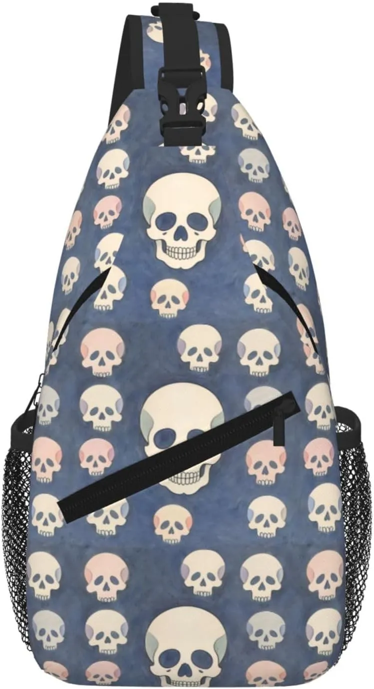 Skulls Men Casual Diagonal Chest Bag Cross Package Diagonally Women Travel Satchel Single Shoulder Bag