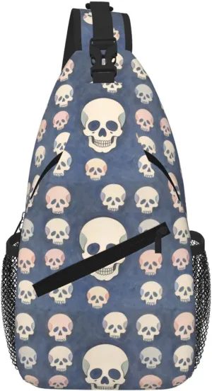 Skulls Men Casual Diagonal Chest Bag Cross Package Diagonally Women Travel Satchel Single Shoulder Bag