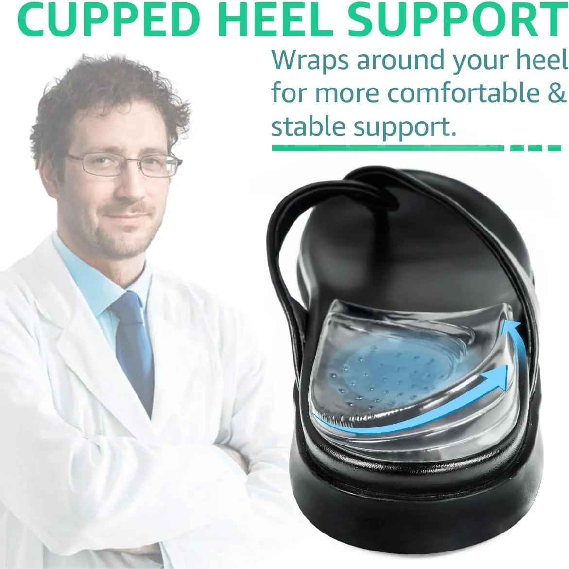 Skyfoot 3 Layers Adjustable Heel Wedge Inserts for Supination & Pronation Correction, Adhesive Medial & Lateral Heel Insoles for Bow Legs, Knee Pain, Foot Alignment (S: W 4-6.5, M 5-6.5, Crystal)