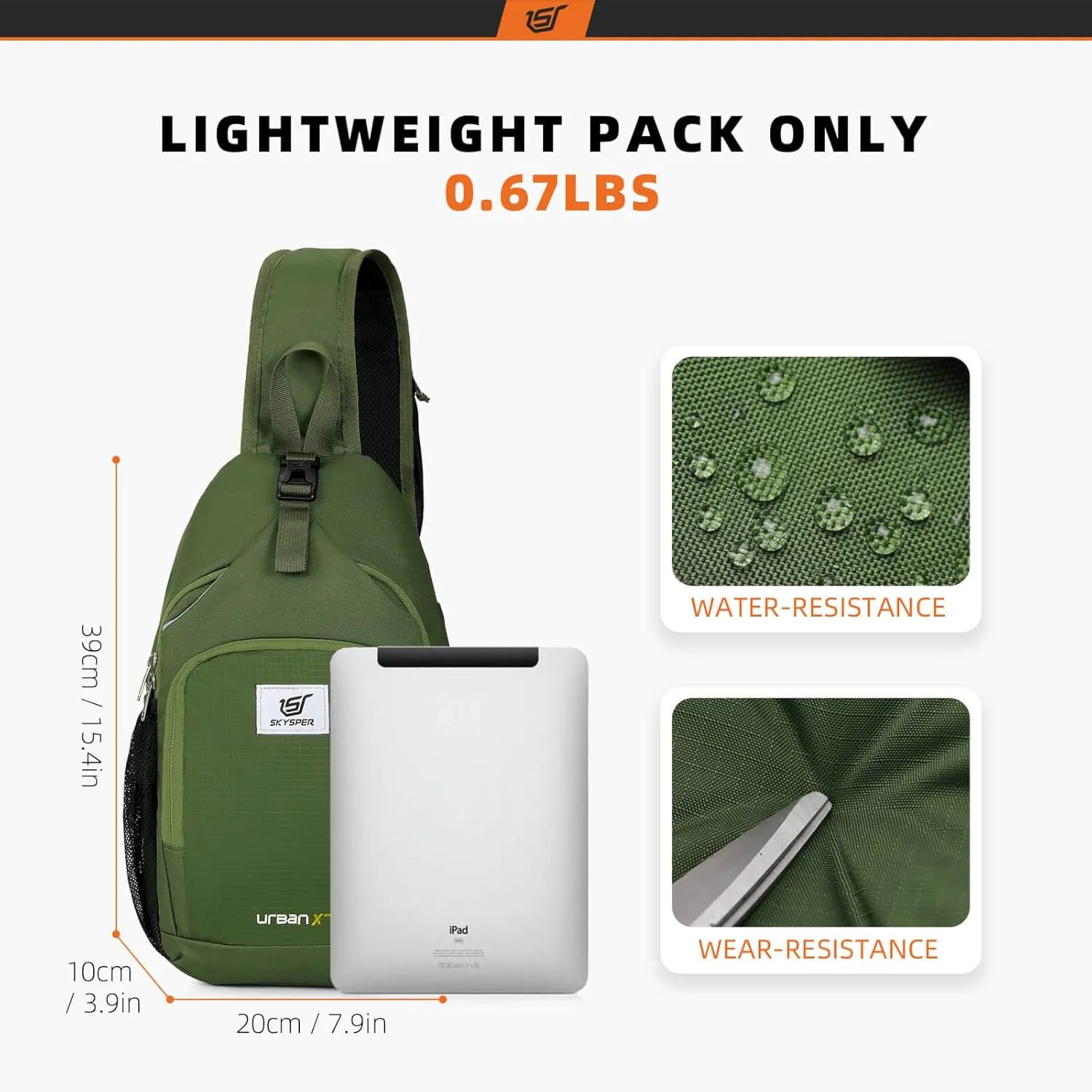 SKYSPER Sling Bag RFID Crossbody Sling Backpack Cross Body Shoulder Bag Travel Hiking Daypack for Women Men