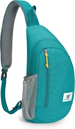 SKYSPER Sling Bag RFID Crossbody Sling Backpack Cross Body Shoulder Travel Bag Hiking Daypack for Women Men(Cyan)