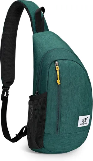 SKYSPER Sling Bag RFID Crossbody Sling Backpack Cross Body Shoulder Travel Bag Hiking Daypack for Women Men(Darkgreen)