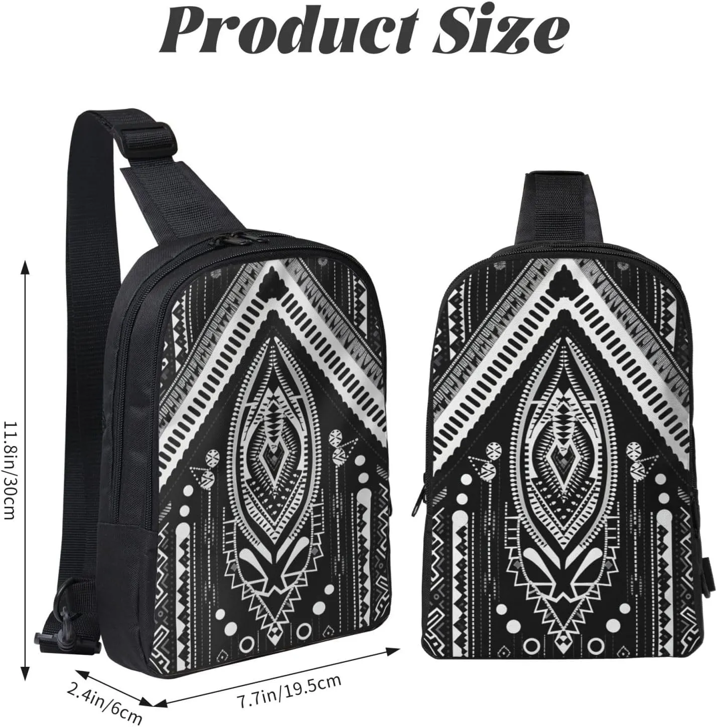 Sling Backpack Crossbody Sling Bag for Men Women Cross Chest Bag Beads and Tassel Pattern Shoulder Bag Travel Hiking Daypack