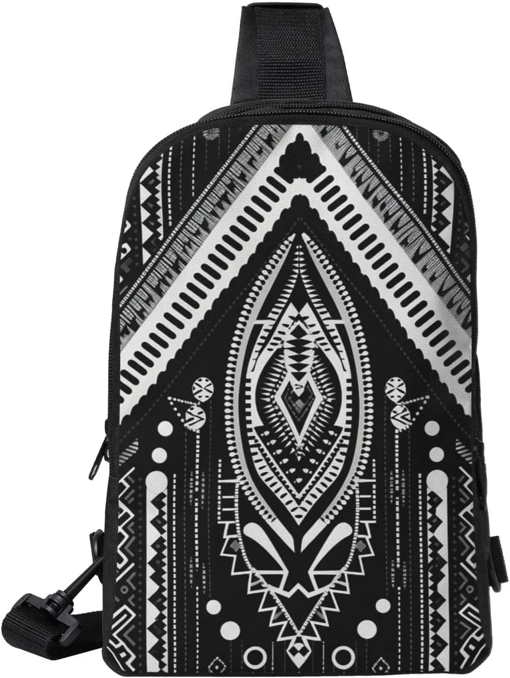 Sling Backpack Crossbody Sling Bag for Men Women Cross Chest Bag Beads and Tassel Pattern Shoulder Bag Travel Hiking Daypack