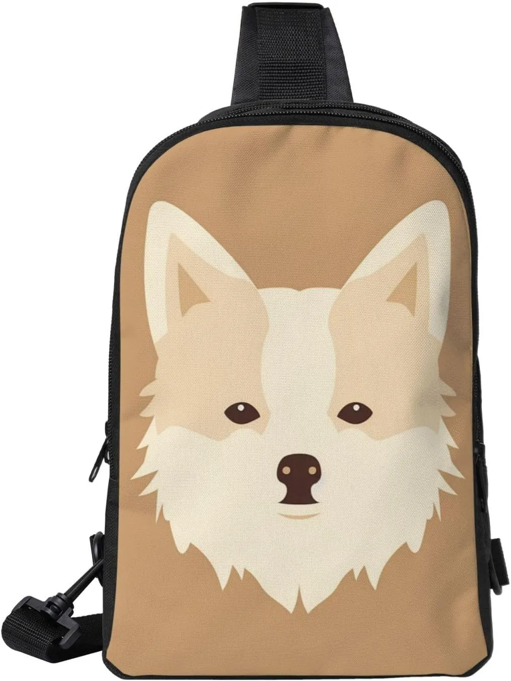 Sling Backpack Crossbody Sling Bag for Men Women Cross Chest Bag Cartoon Dog Face Shoulder Bag Travel Hiking Daypack