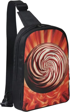 Sling Backpack Crossbody Sling Bag for Men Women Cross Chest Bag Flame Ball Shoulder Bag Travel Hiking Daypack