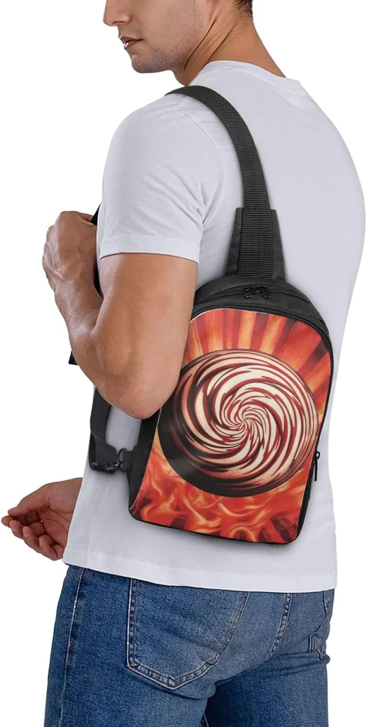 Sling Backpack Crossbody Sling Bag for Men Women Cross Chest Bag Flame Ball Shoulder Bag Travel Hiking Daypack