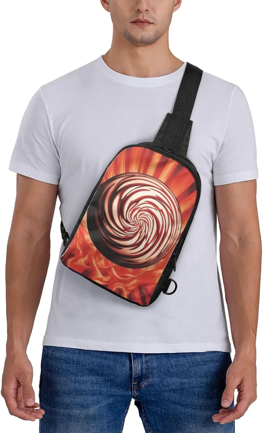 Sling Backpack Crossbody Sling Bag for Men Women Cross Chest Bag Flame Ball Shoulder Bag Travel Hiking Daypack