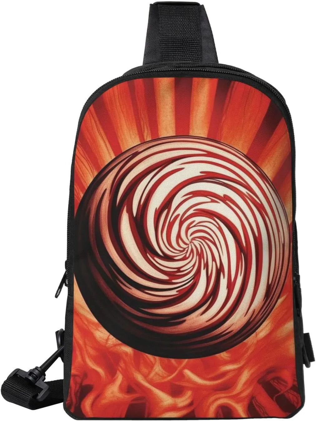 Sling Backpack Crossbody Sling Bag for Men Women Cross Chest Bag Flame Ball Shoulder Bag Travel Hiking Daypack