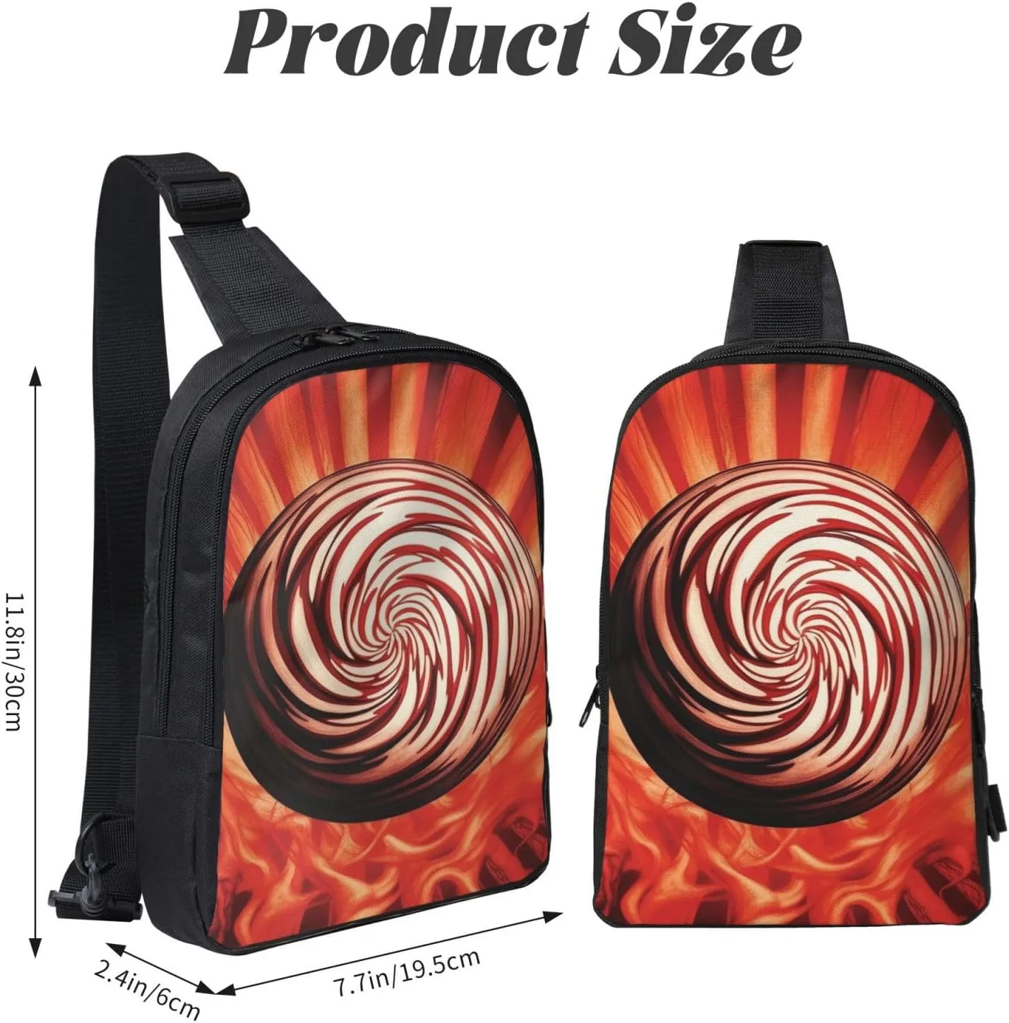 Sling Backpack Crossbody Sling Bag for Men Women Cross Chest Bag Flame Ball Shoulder Bag Travel Hiking Daypack