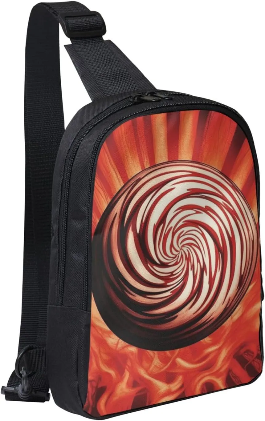 Sling Backpack Crossbody Sling Bag for Men Women Cross Chest Bag Flame Ball Shoulder Bag Travel Hiking Daypack
