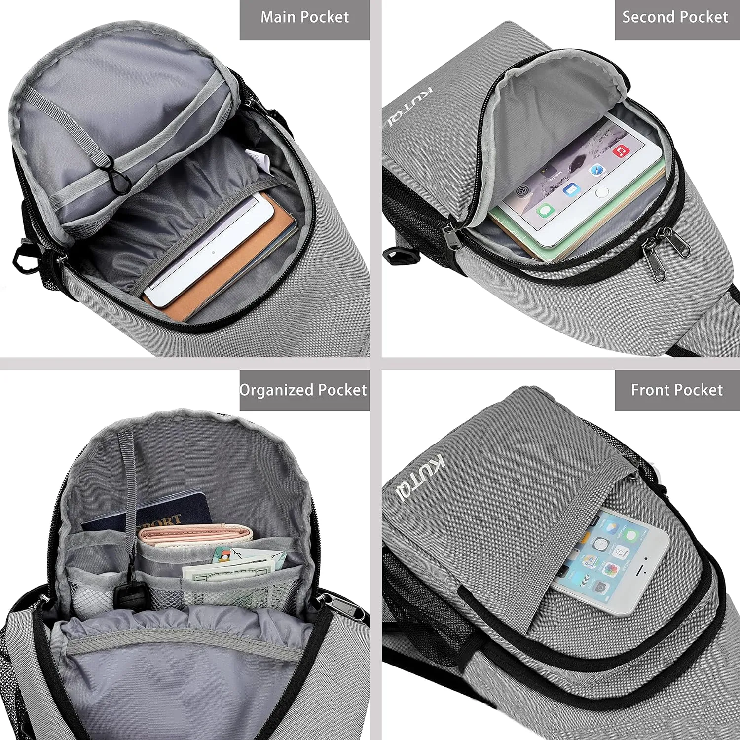 Sling Backpack Crossbody Sling Bag for Women Men Multipurpose Travel Essentials Hiking Chest Bag Daypack