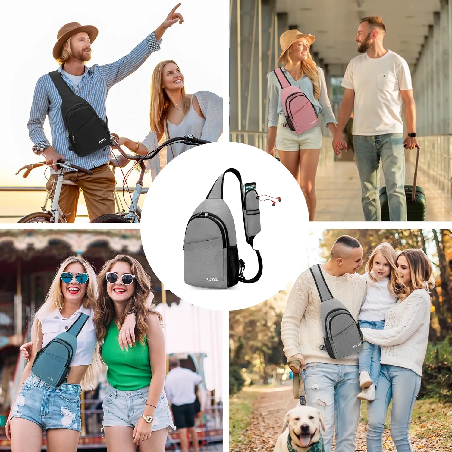 Sling Backpack Crossbody Sling Bag for Women Men Multipurpose Travel Essentials Hiking Chest Bag Daypack