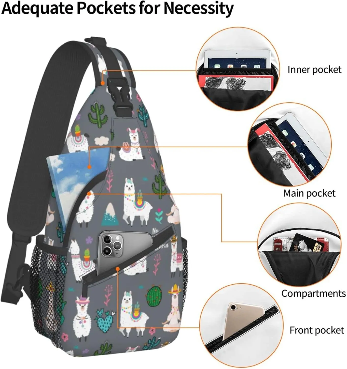 Sling Backpack For Men Hiking Daypack Crossbody Shoulder Bag Travel Chest Pack