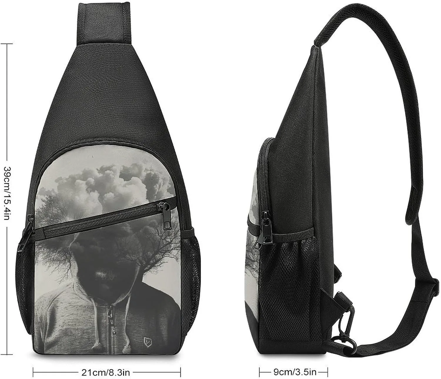 Sling Backpack for Women Men Crossbody Chest Bag Travel Man in Hoodie Daypack Shoulder Bag for Hiking