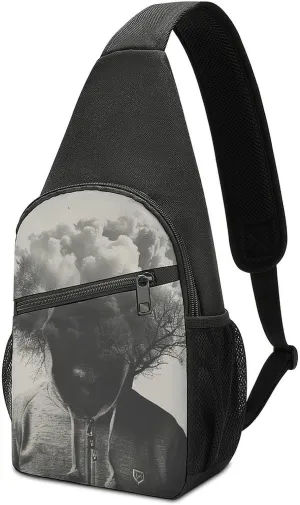 Sling Backpack for Women Men Crossbody Chest Bag Travel Man in Hoodie Daypack Shoulder Bag for Hiking