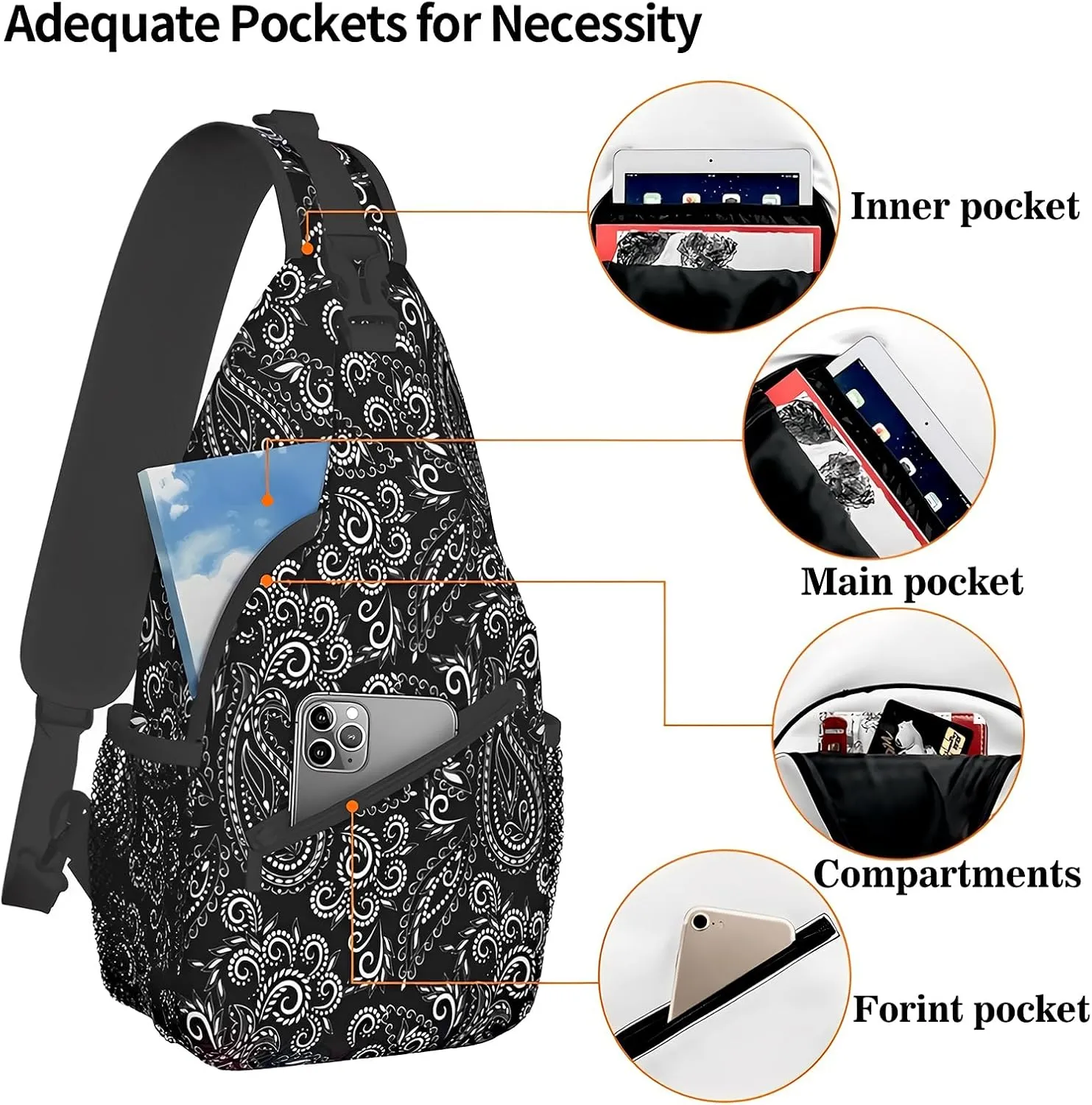 Sling Backpack Trendy Sling Bag Multipurpose Crossbody Sling Travel Hiking Crossbody Shoulder Backpack