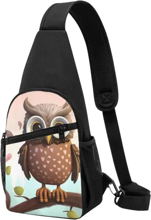 Sling Bag Backpack for Men Women Crossbody Owl Lover Chest Bag Crossbody Bag for Travel Sport Running