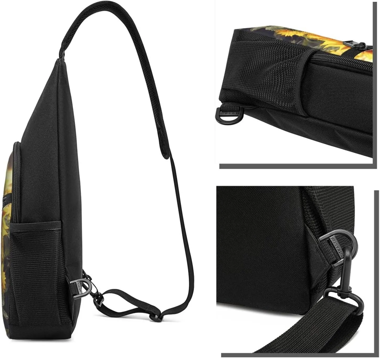 Sling Bag Backpack for Men Women Crossbody Sunflower Chest Bag Crossbody Bag for Travel Sport Running