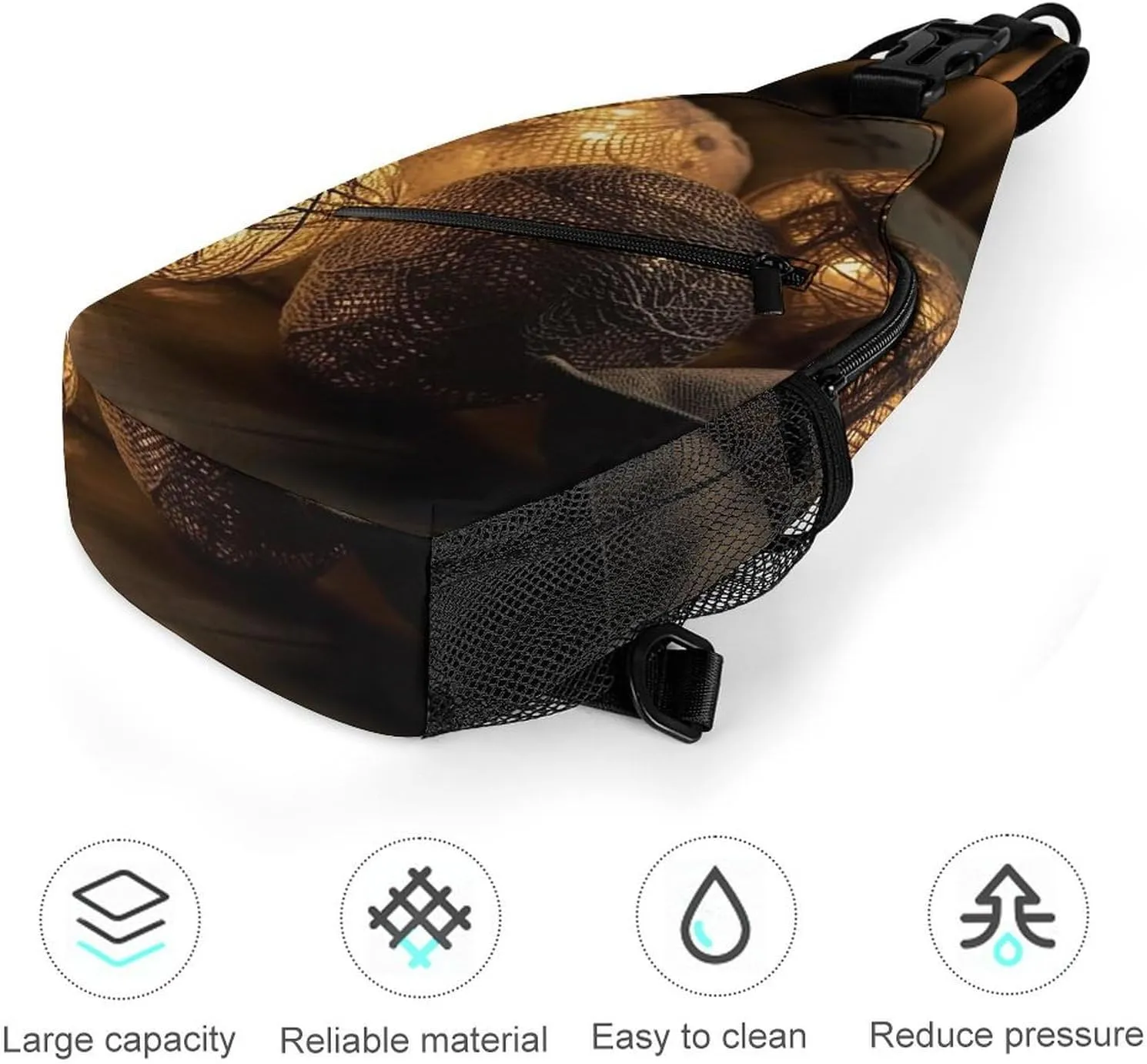 Sling Bag Crossbody Backpack for Men Women Handmade Lamp Chest Bag Crossbody Bag for Travel Sport Running