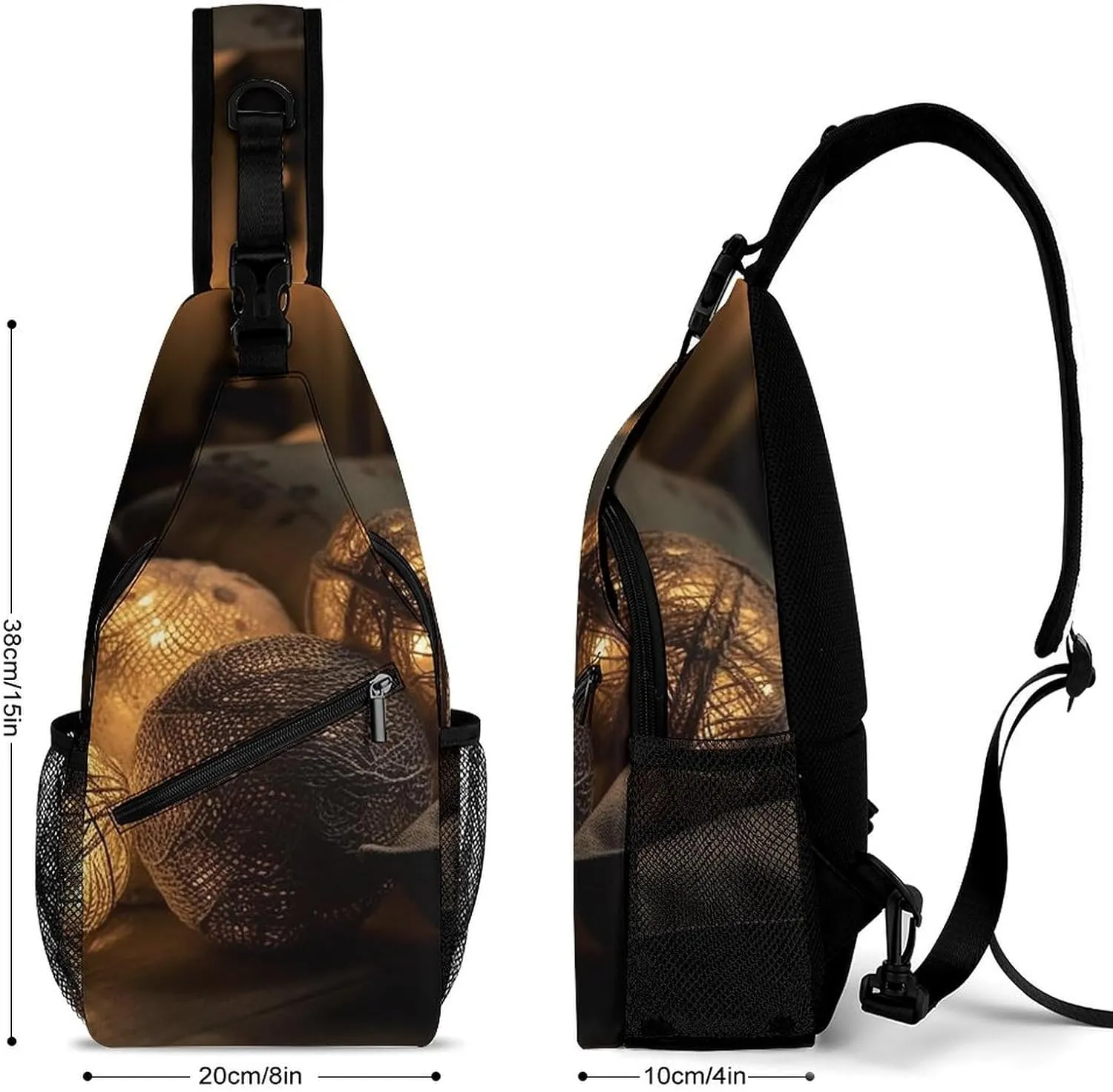 Sling Bag Crossbody Backpack for Men Women Handmade Lamp Chest Bag Crossbody Bag for Travel Sport Running