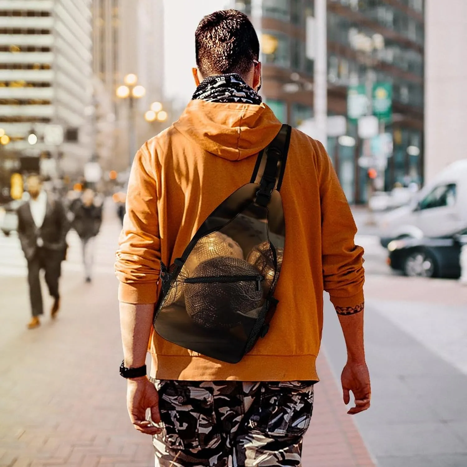 Sling Bag Crossbody Backpack for Men Women Handmade Lamp Chest Bag Crossbody Bag for Travel Sport Running