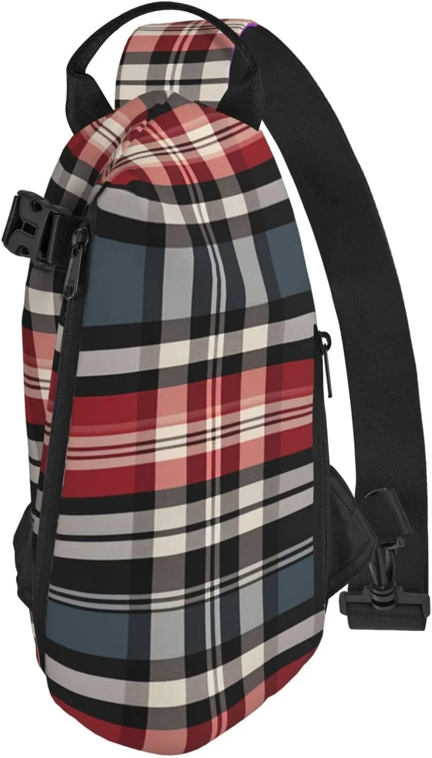 Sling Bag Crossbody Backpack for Men Women Old Plaid Checkered Chest Bag Crossbody Bag for Travel Sport Running