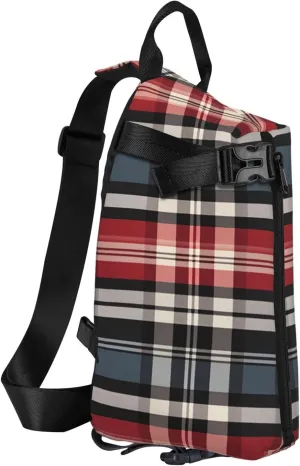 Sling Bag Crossbody Backpack for Men Women Old Plaid Checkered Chest Bag Crossbody Bag for Travel Sport Running