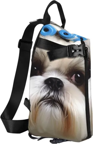 Sling Bag Crossbody Backpack for Men Women Shih Tzu Dog Chest Bag Crossbody Bag for Travel Sport Running