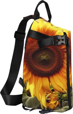 Sling Bag Crossbody Backpack for Men Women Sunflower Chest Bag Crossbody Bag for Travel Sport Running