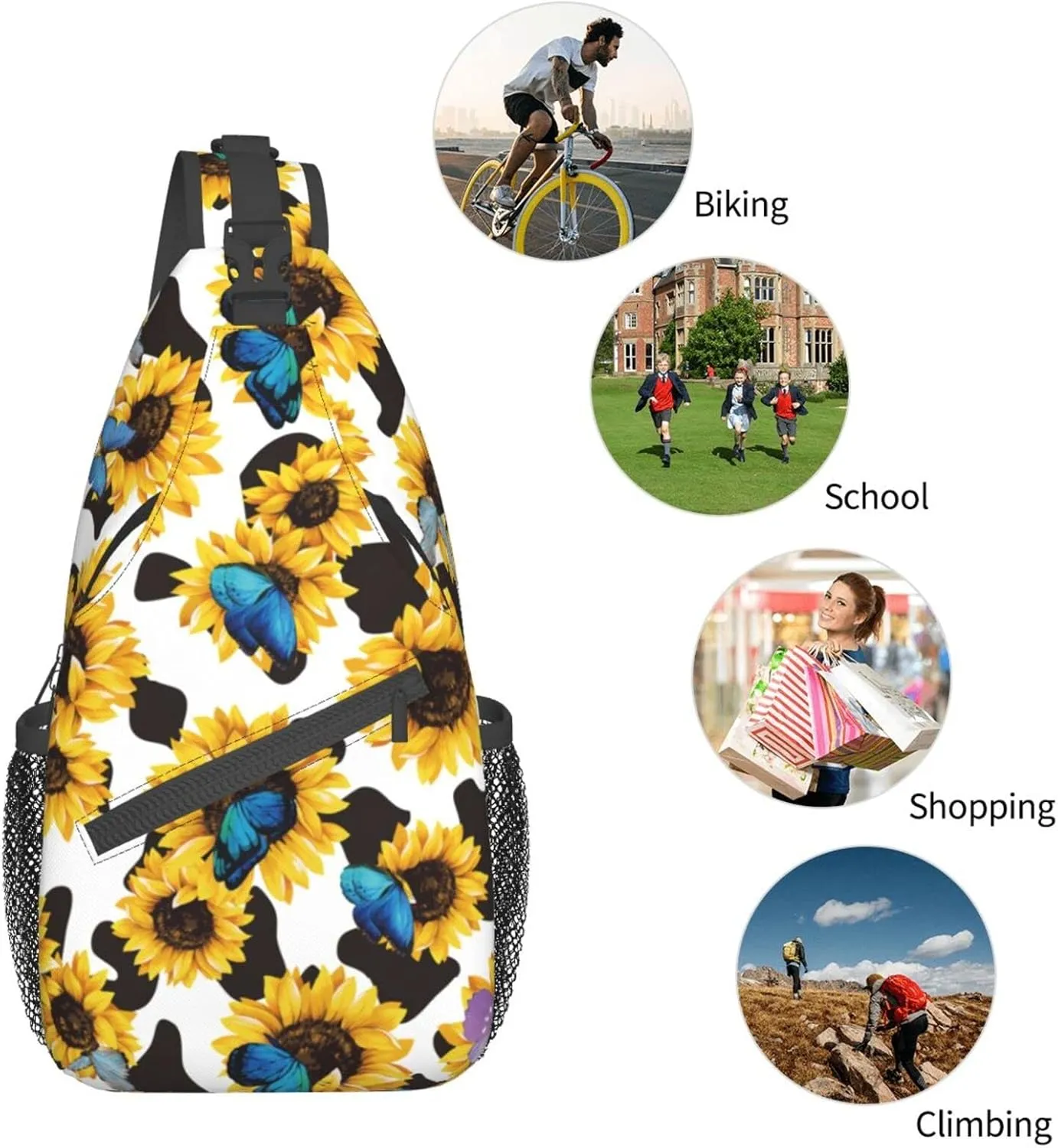 Sling Bag Crossbody Women Men Travel Chest Backpack Leisure Sports Outdoor Running Hiking