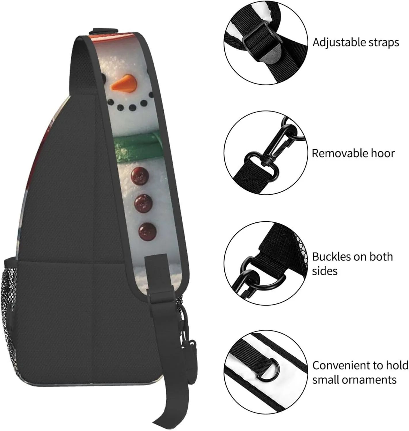 Sling Bag for Men Women Crossbody Backpack Cute Snowman Crossbody Bag Chest Bag for Travel Sport