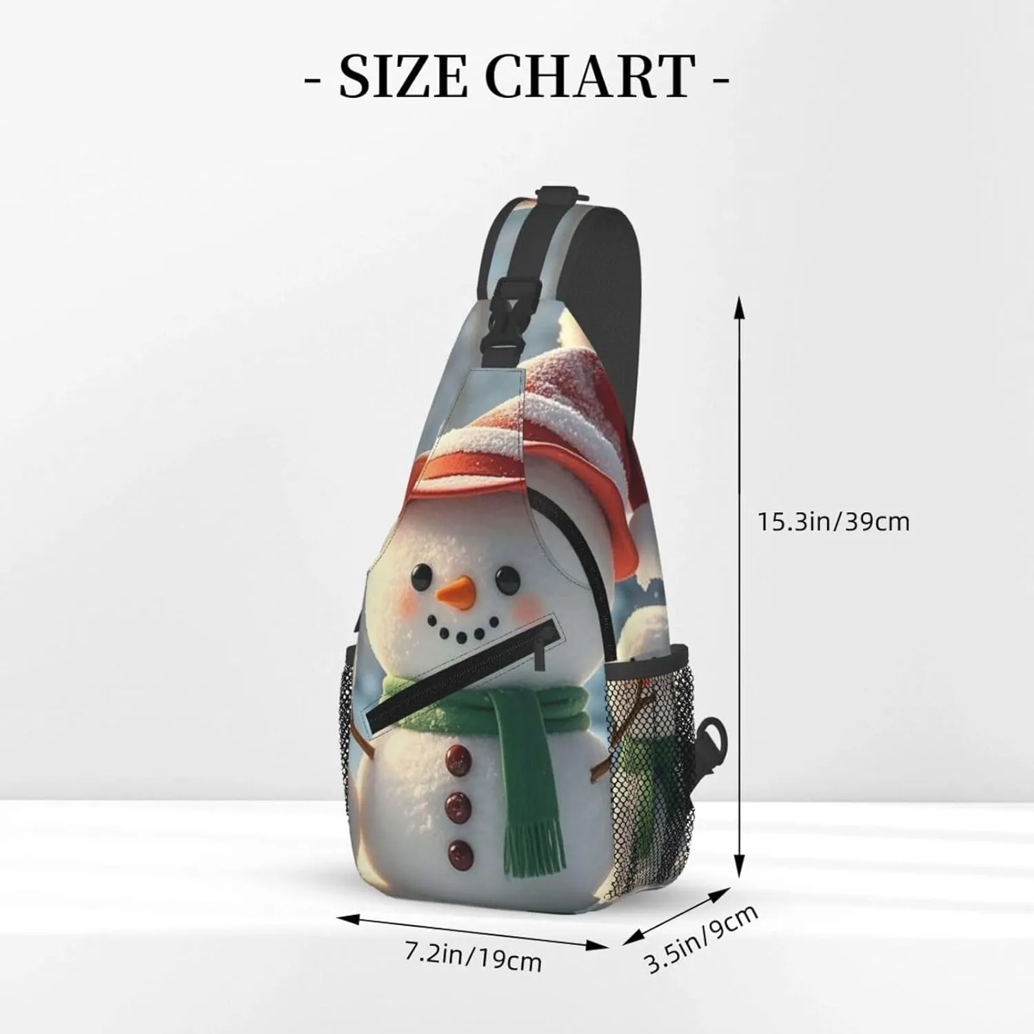 Sling Bag for Men Women Crossbody Backpack Cute Snowman Crossbody Bag Chest Bag for Travel Sport