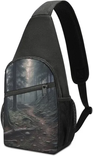 Sling Bag for Women Men Crossbody Bag Chest Bag The Trees Are Very Dense Sling Backpack Fanny Packs Travel Hiking Daypack