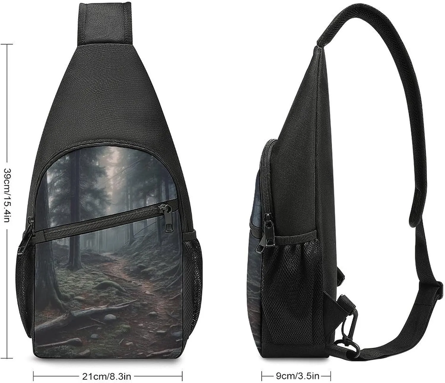 Sling Bag for Women Men Crossbody Bag Chest Bag The Trees Are Very Dense Sling Backpack Fanny Packs Travel Hiking Daypack
