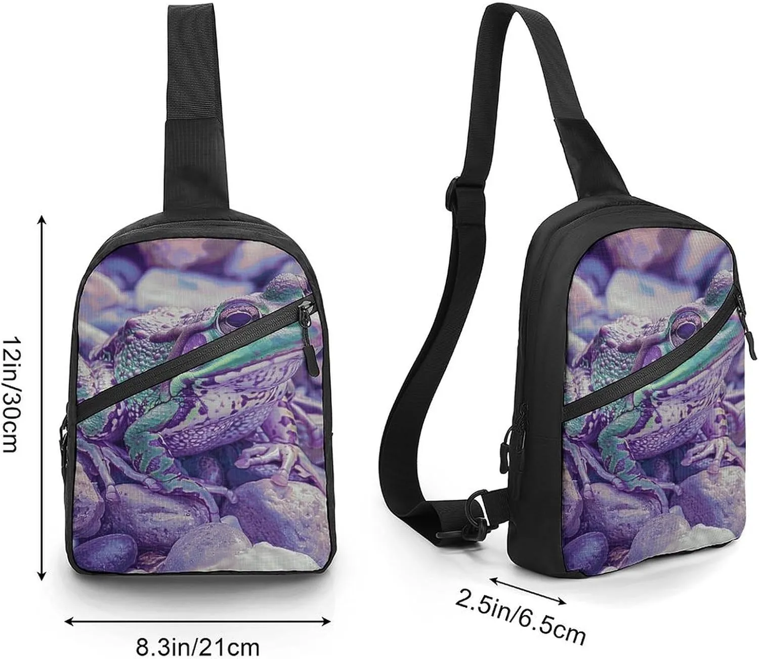 Sling Bag for Women Men Daypack A Little Green Frog Chest Bag Crossbody Backpack for Hiking Travel