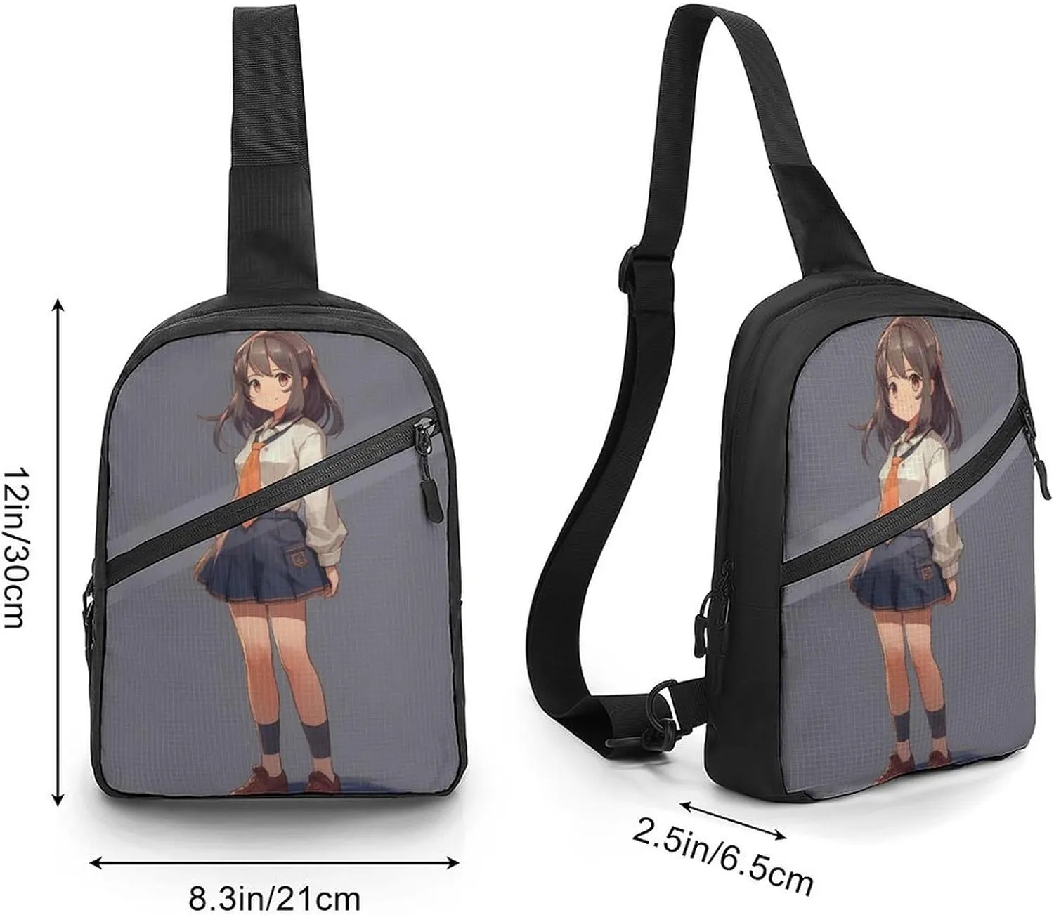 Sling Bag for Women Men Daypack Anime Woman in Skirt Chest Bag Crossbody Backpack for Hiking Travel